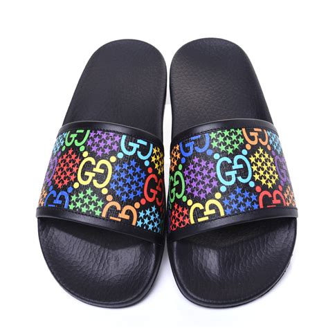 gucci psychedelic slides|Gucci slide sandals.